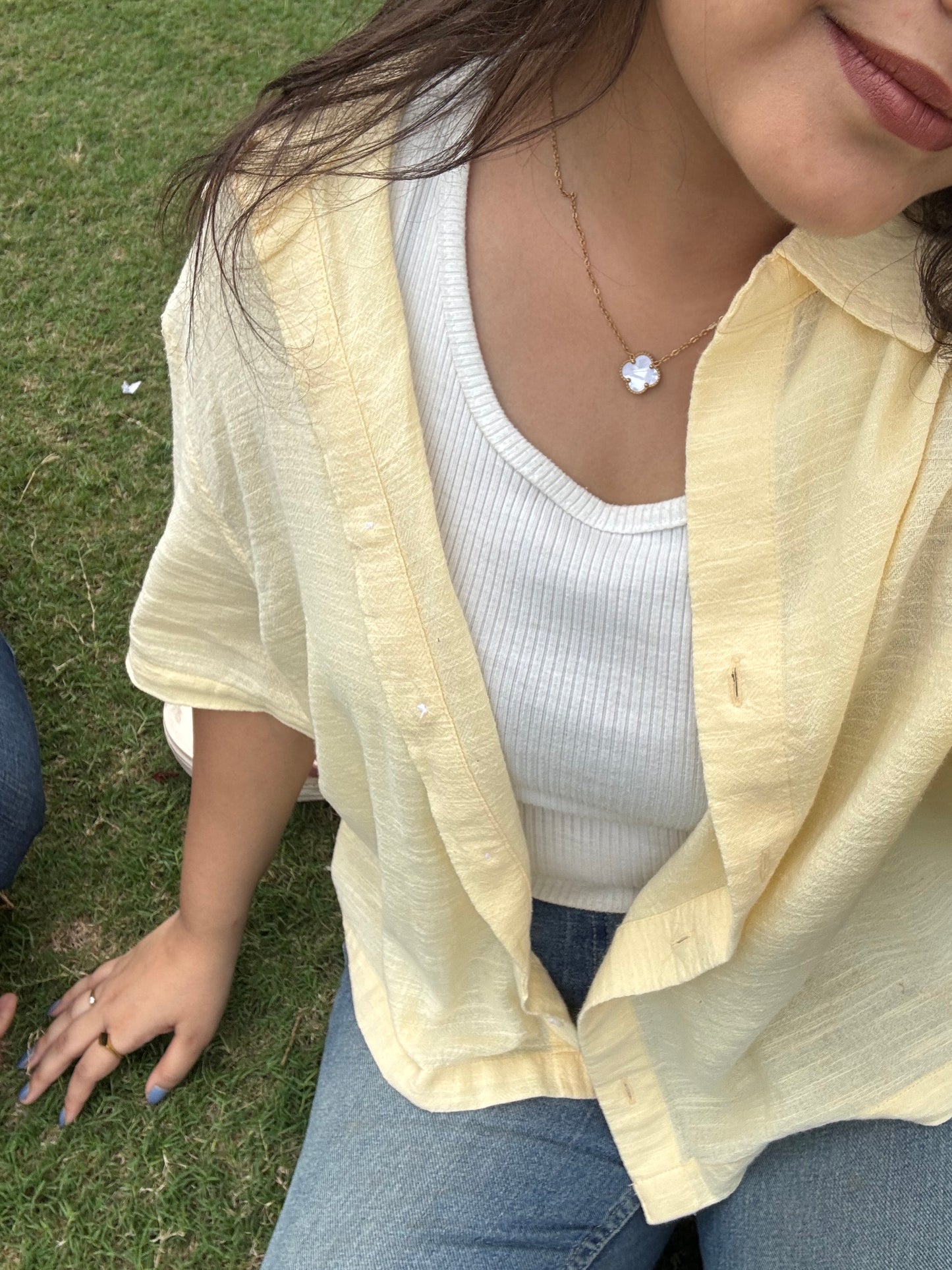 Clover necklace reversible