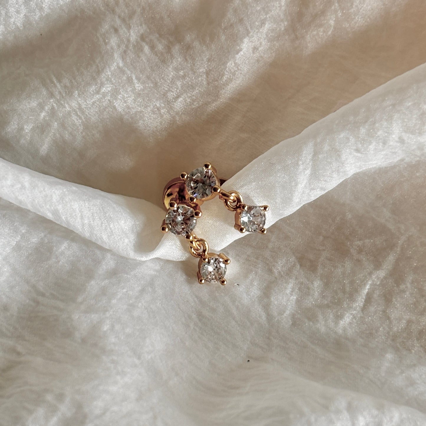 Sophie earrings (piercing) flatbacks - 18k gold plated