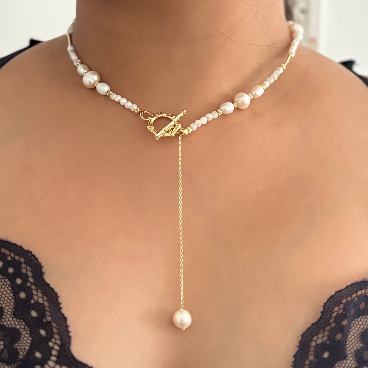 Arabella necklace - freshwater baroque pearls
