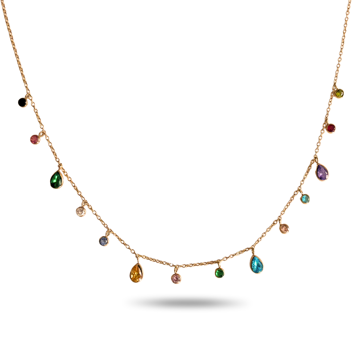 Aurora Colour Charm Necklace - 18k Gold Plated