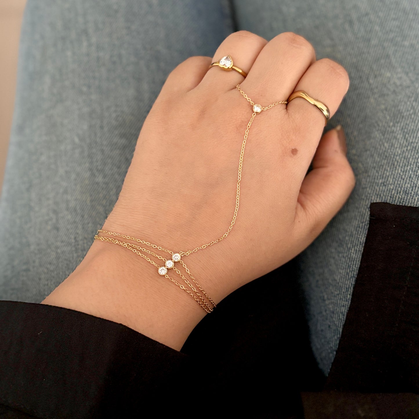 Alessia Handchain - 18k gold plated