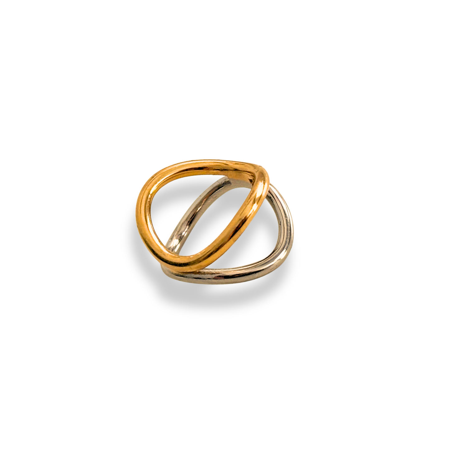 Mia mix metal ring - 18k gold plated