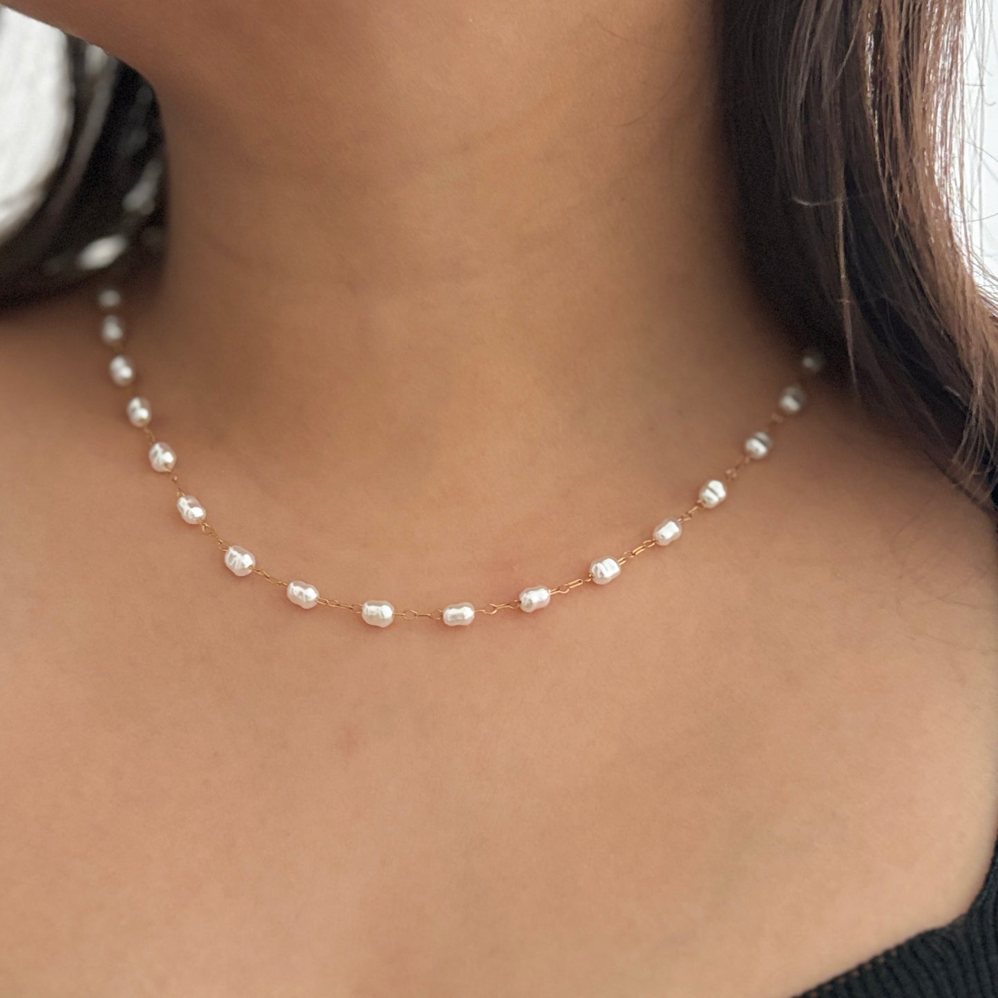 Amara pearl necklace - 18k gold plated (pre-booking)