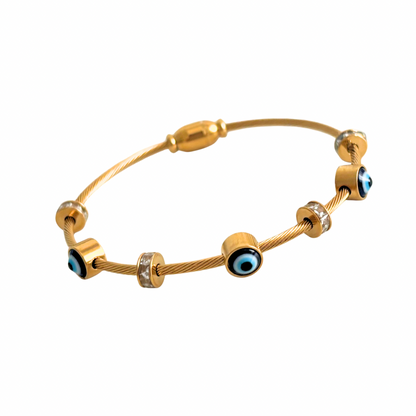 Evil eye band - 18k gold plated
