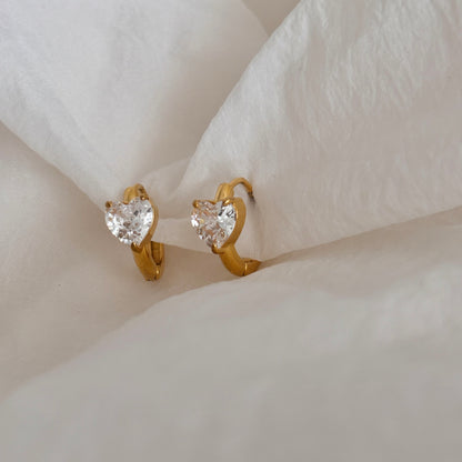 Eliza huggie earrings - 18k gold plated