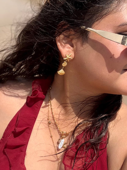Starfish earrings - 18k gold plated
