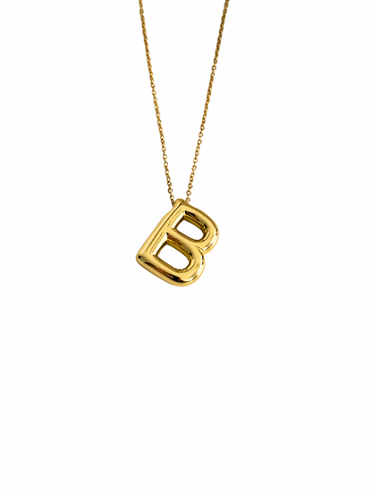 Initial necklace : B - 18k gold plated