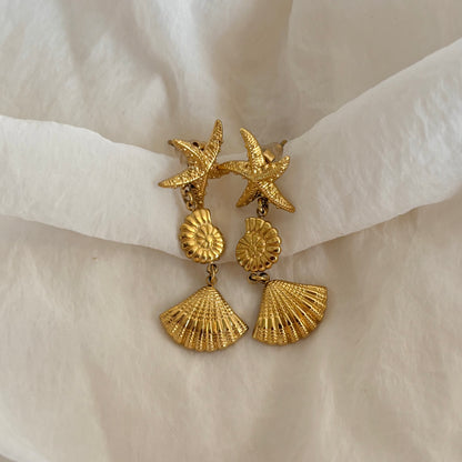 Starfish earrings - 18k gold plated