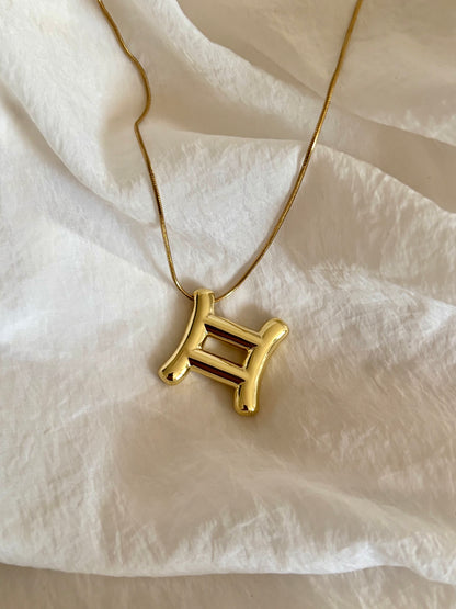 Zodiac necklace: Gemini - 18k gold plated
