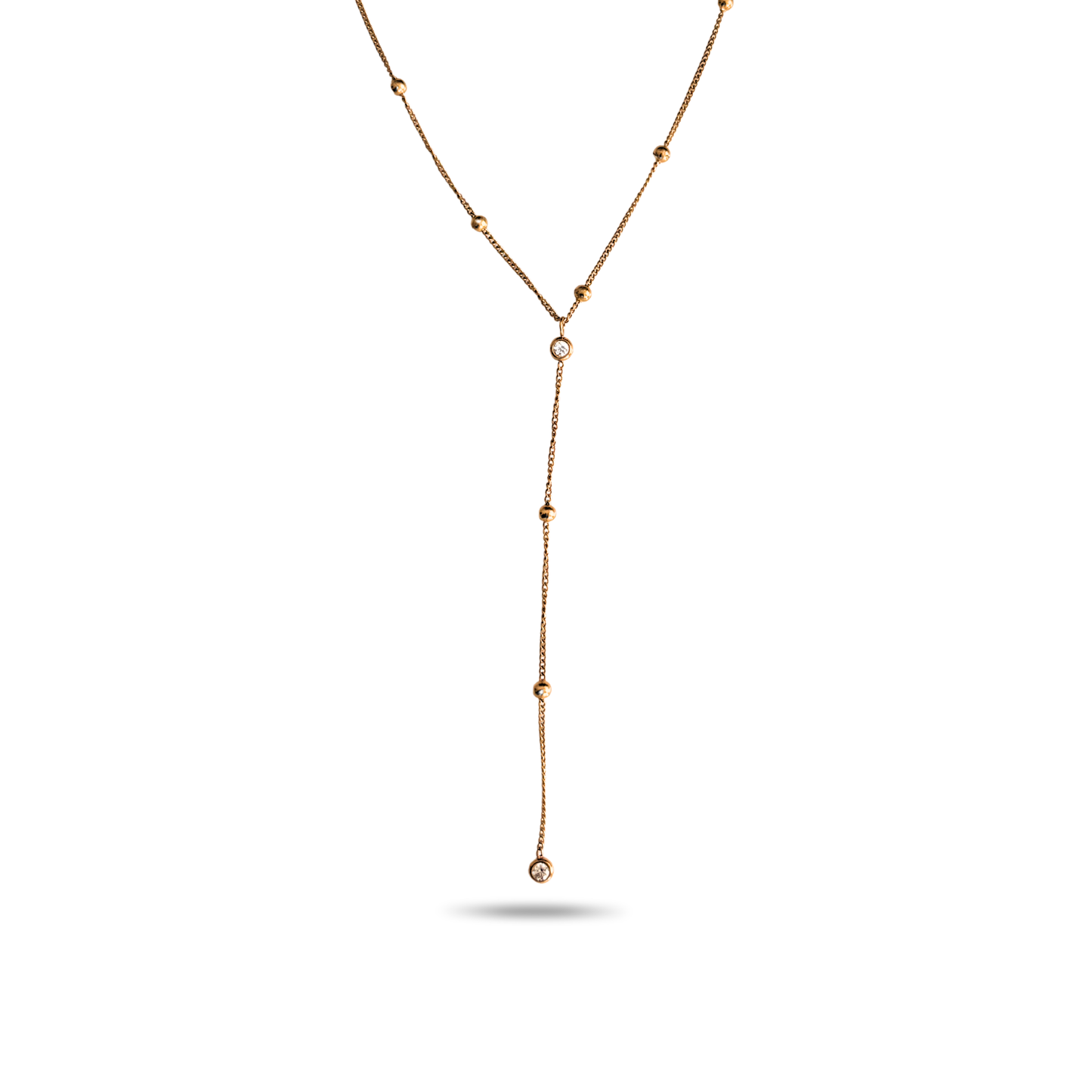 Leena Lariat Necklace - 18k Gold Plated