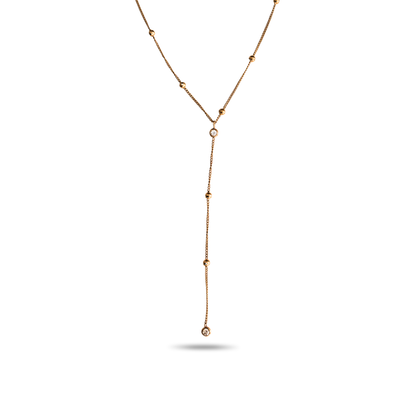 Leena Lariat Necklace - 18k Gold Plated