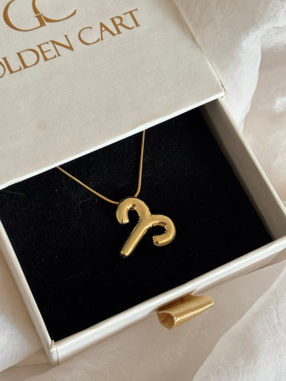 Zodiac necklace : Aries - 18k gold plated