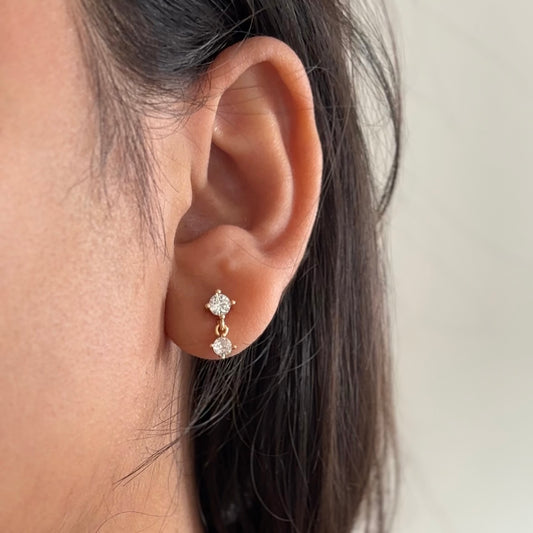 Sophie earrings (piercing) flatbacks - 18k gold plated