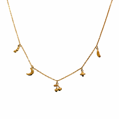 Cherry charm necklace - 18k gold plated