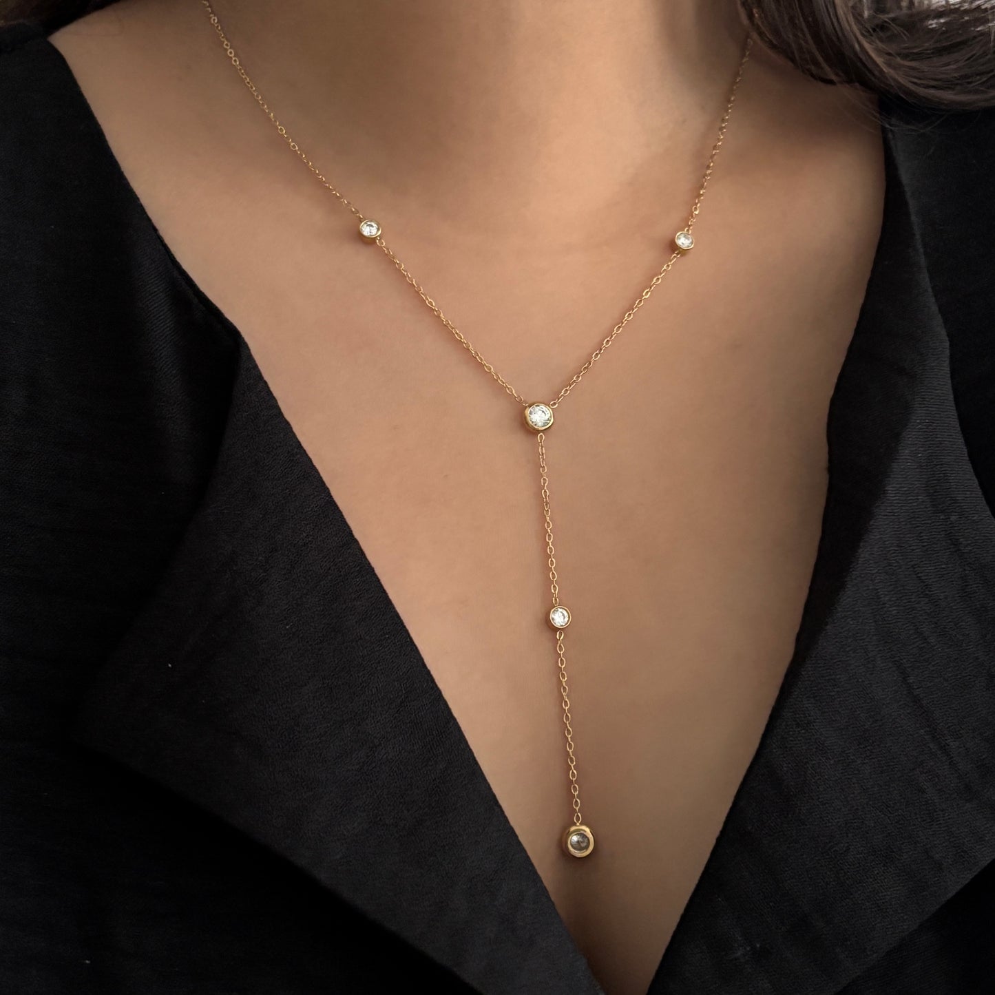 Ivy Lariat Necklace - 18k Gold Plated