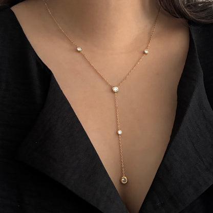 Ivy Lariat Necklace - 18k Gold Plated