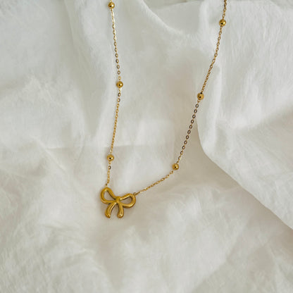 Bow necklace - 18k gold plated