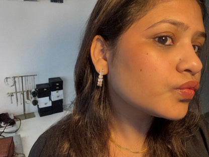 Lumiere Half Hoop Crystal Earrings- 18k Gold Plated