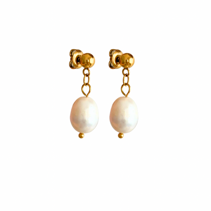 Amara pearl drop earrings - 18k gold plated