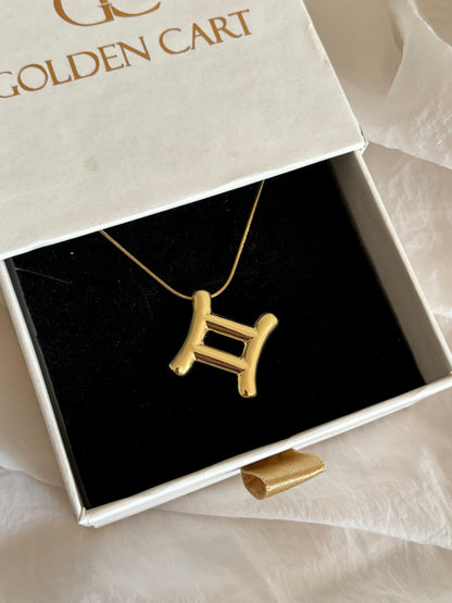 Zodiac necklace: Gemini - 18k gold plated