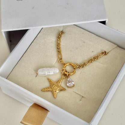 Starfish necklace - 18k gold plated