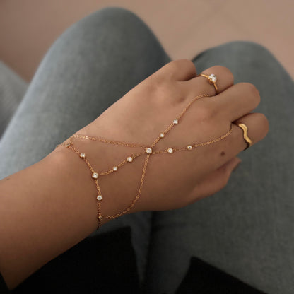 Jasmine Handchain - 18k gold plated