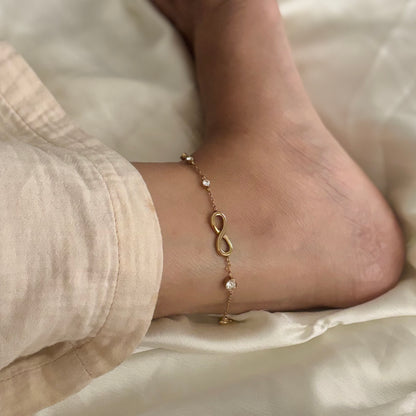 Noor infinity anklet - 18k gold plated