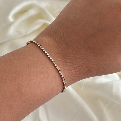 Sania tennis bracelet - 18k gold plated