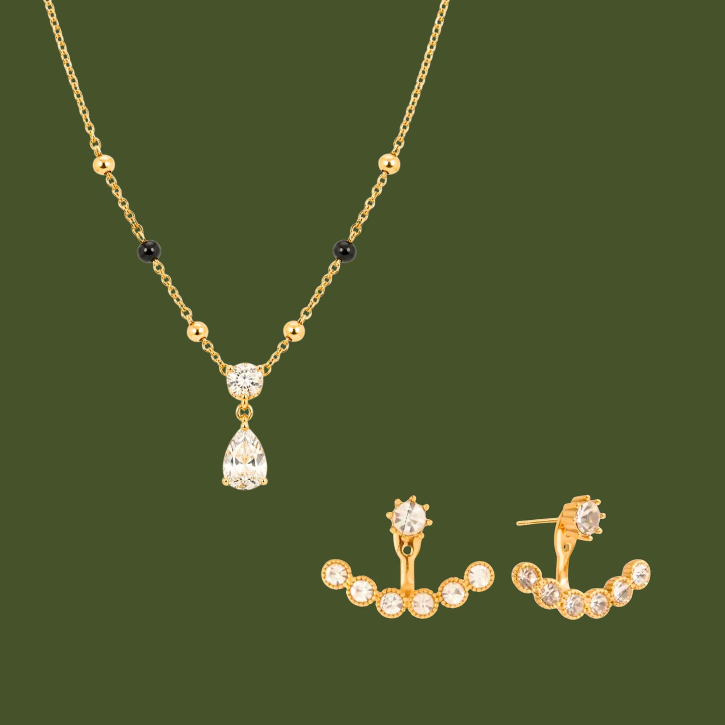 Neelam Combo Set - 18k gold plated