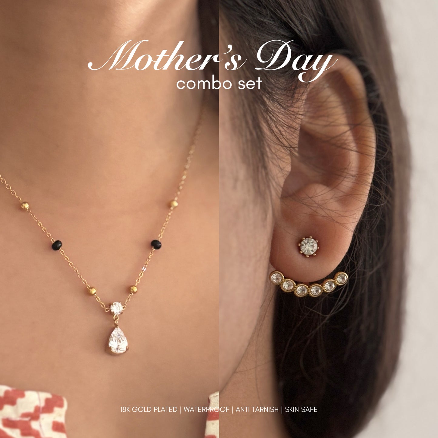 Neelam Combo Set - 18k gold plated
