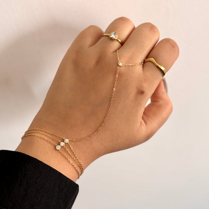 Alessia Handchain - 18k gold plated