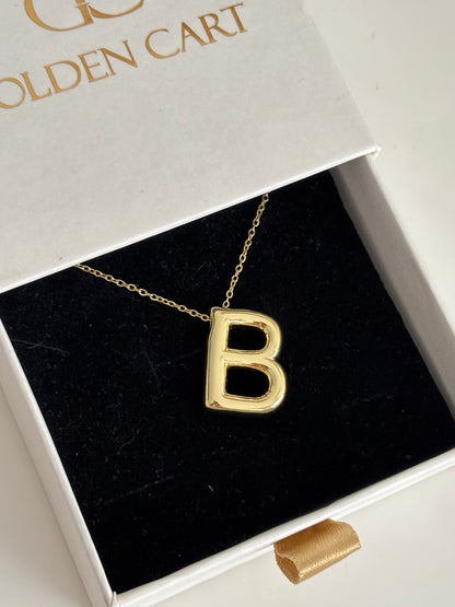 Initial necklace : B - 18k gold plated