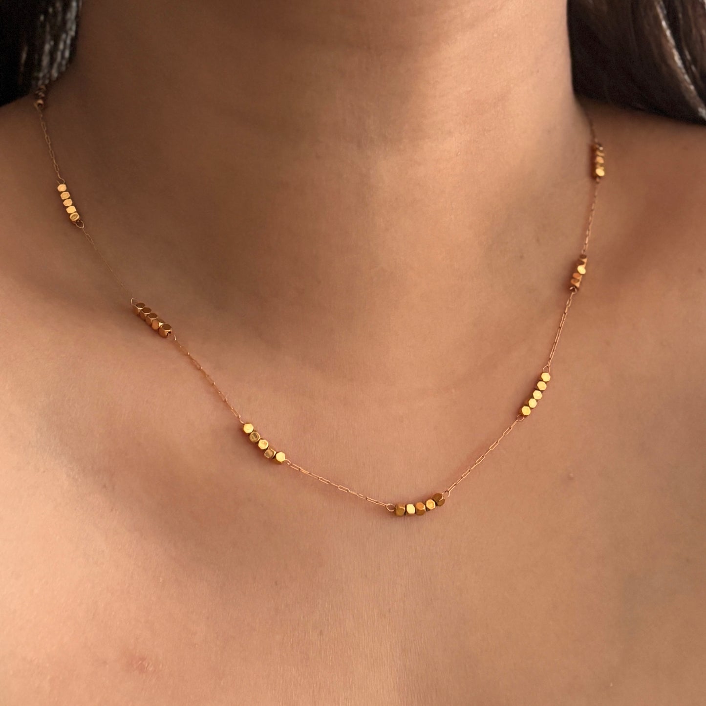 Sylvia Beaded Necklace - 18k Gold Plated