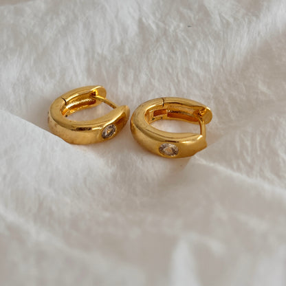 Leena crystal hoop earrings- 18k gold plated
