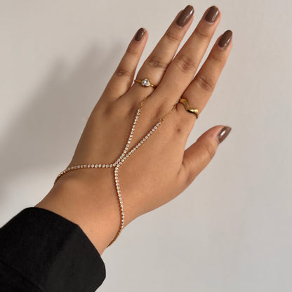 Tennis Handchain - 18k gold plated