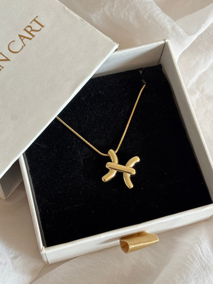 Zodiac necklace : Pisces - 18k gold plated