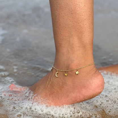 Moonlight anklet - 18k gold plated