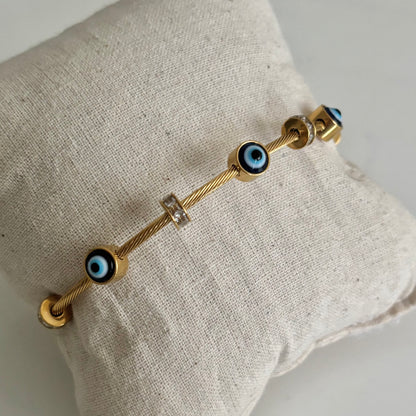 Evil eye band - 18k gold plated
