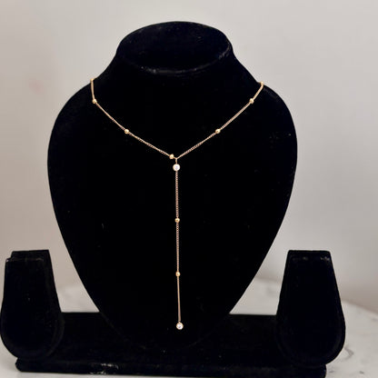 Leena Lariat Necklace - 18k Gold Plated