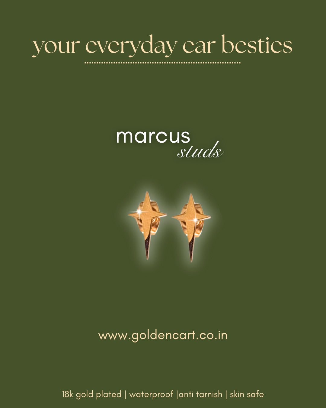 Marcus stud earrings - 18k gold plated
