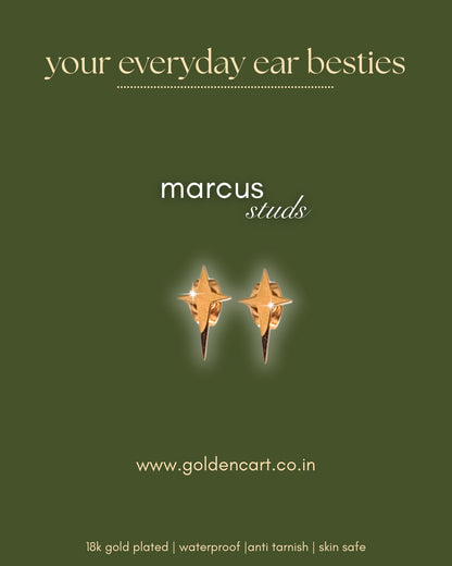 Marcus stud earrings - 18k gold plated