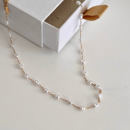 Amara pearl necklace - 18k gold plated (pre-booking)