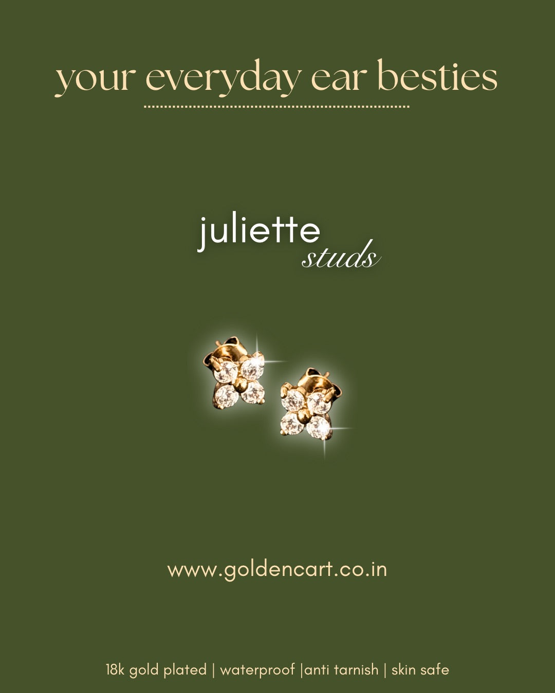 Juliette stud earrings- 18k gold plated