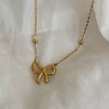 Bow necklace - 18k gold plated