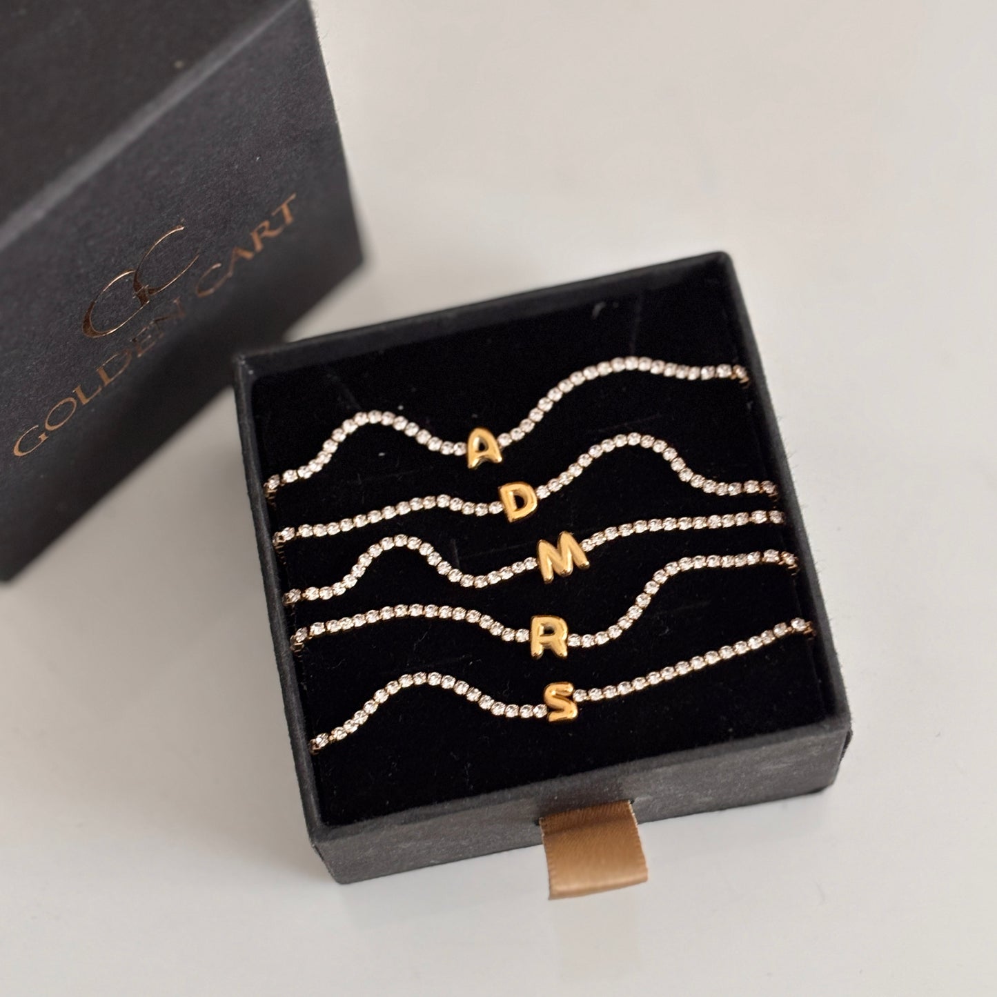 Initial tennis bracelet - 18k gold plated