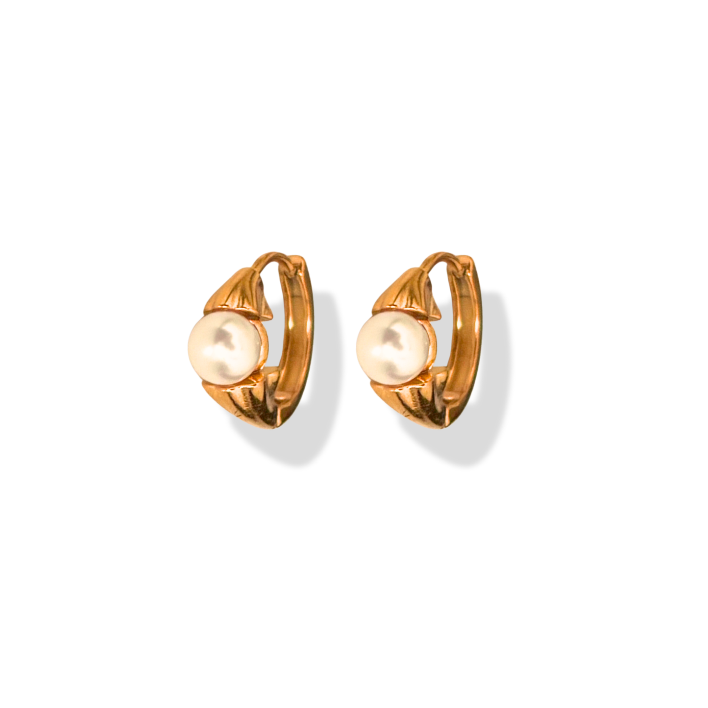 Moira pearl huggie earrings - 18k gold plated