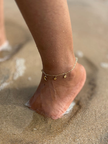 Moonlight anklet - 18k gold plated