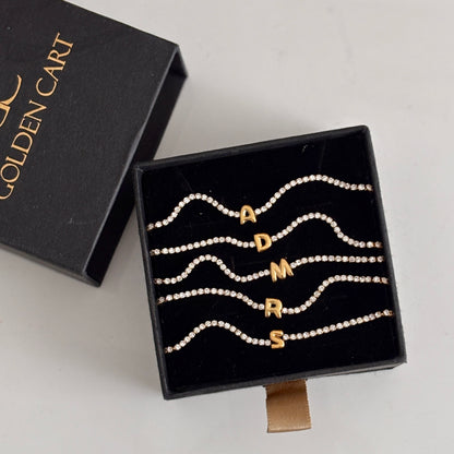 Initial tennis bracelet - 18k gold plated