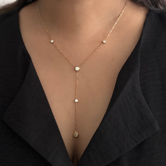 Ivy Lariat Necklace - 18k Gold Plated