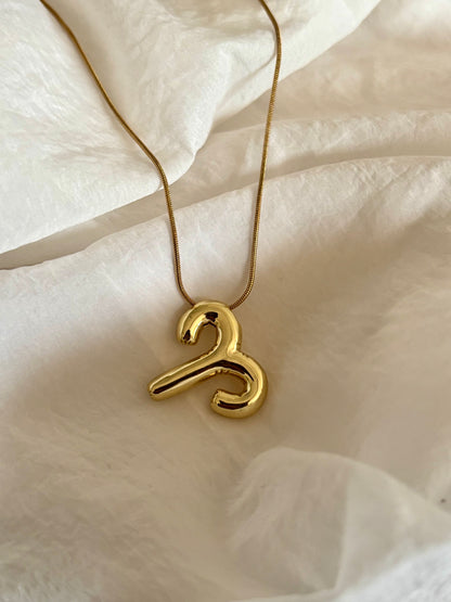 Zodiac necklace : Aries - 18k gold plated